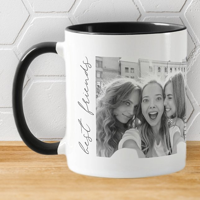 Caneca De Café Foto Personalizada de Melhor Amigos do Chic Modern (Criador carregado)