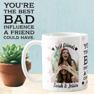Caneca De Café Foto personalizada de melhor influência ruim para 