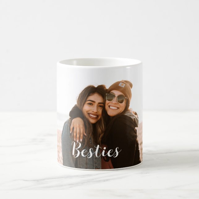 Caneca De Café Foto Personalizada de Melhores Besties para Amigos (Centro)