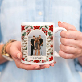 Caneca De Café Foto personalizada de Natal elegante