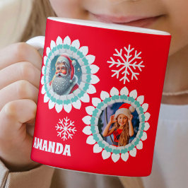 Caneca De Café Foto Personalizada de Natal para Crianças do Papai