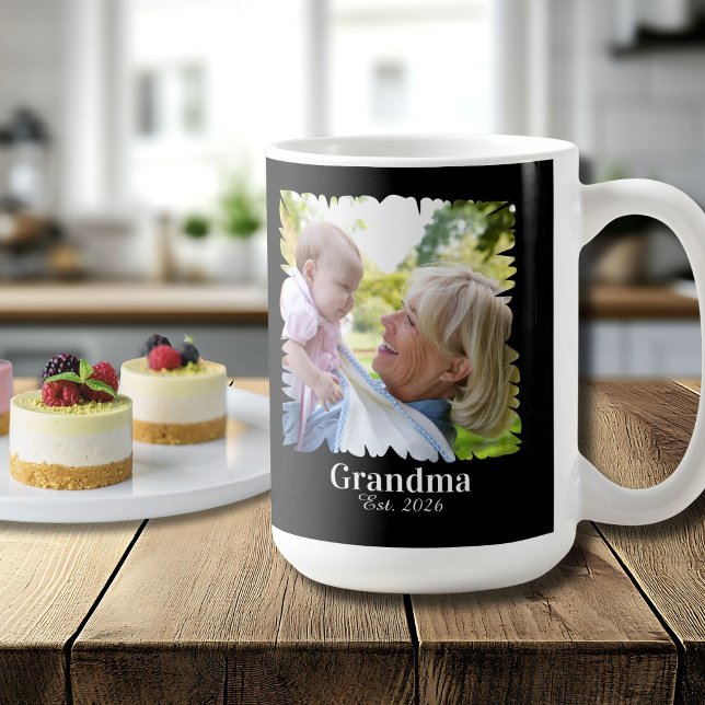 Caneca De Café Foto Personalizada de Nova Avó com Ano (Criador carregado)