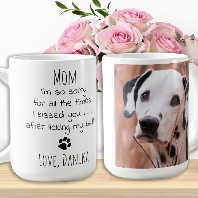 Caneca De Café Foto personalizada de Pet Engraçado Mãe (Criador carregado)