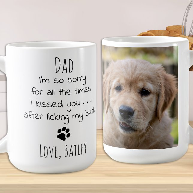 Caneca De Café Foto personalizada de Pet Engraçado Pai de Cachorr (Criador carregado)