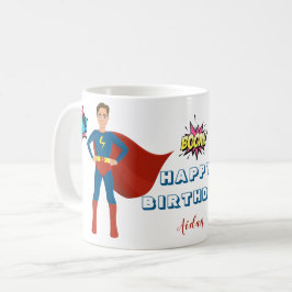 Caneca De Café Foto personalizada de super-herói Aniversário