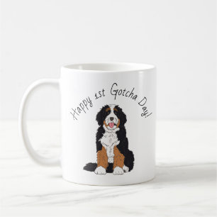Caneca De Café Foto Personalizada do 1º Dia de Bernedoodle