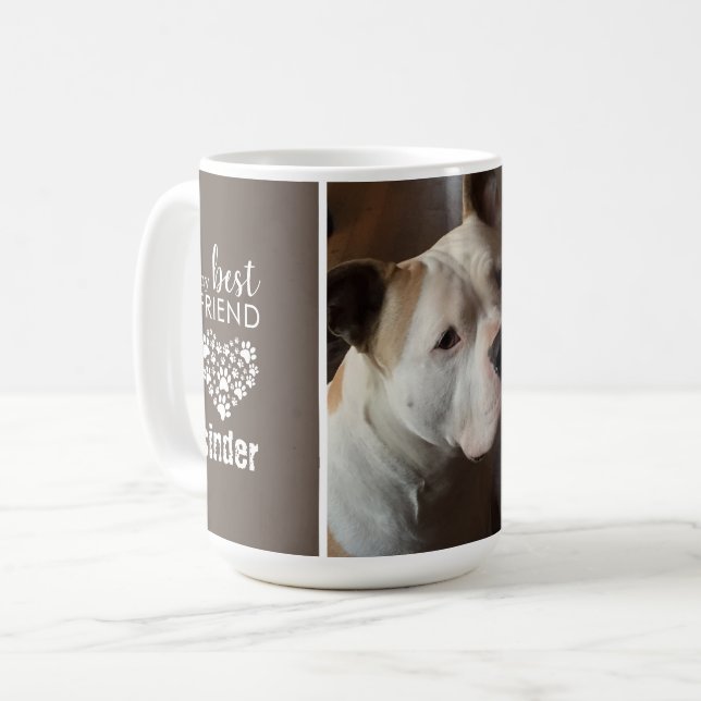 Caneca De Café Foto Personalizada do Amor pelo Cachorro (Frente Esquerda)