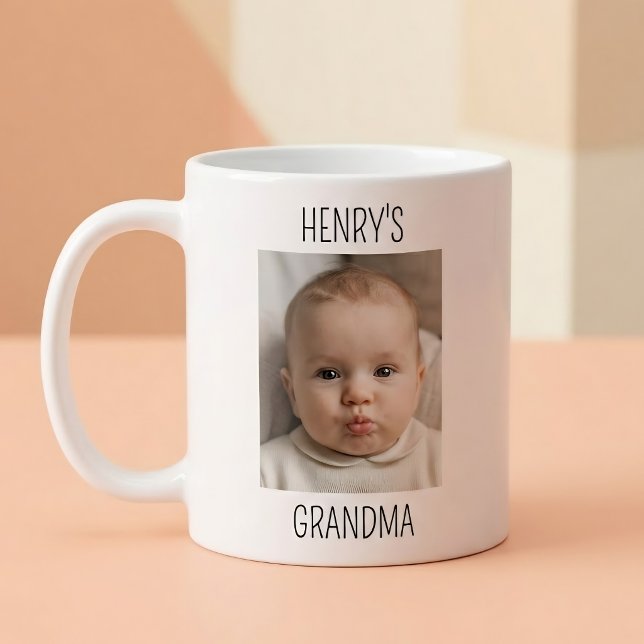 Caneca De Café Foto Personalizada do Bebê da Vovó (Criador carregado)