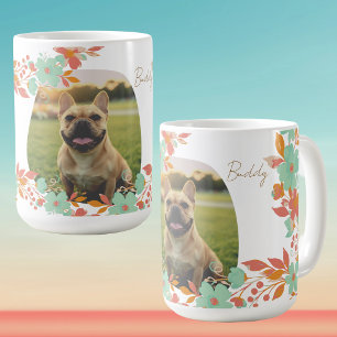 Caneca De Café Foto Personalizada do Bulldog Francês & Nome Frenc