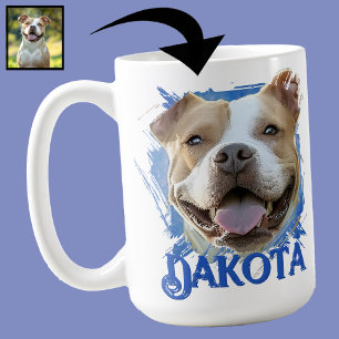 Caneca De Café Foto personalizada do cão Pet Lover Pitbull do Gru