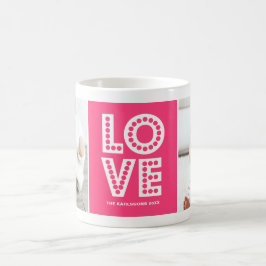 Caneca De Café Foto personalizada do Dia de os namorados magenta 