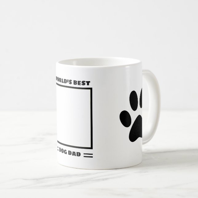 Caneca De Café Foto personalizada do melhor Pai de cães do mundo (Frente Esquerda)