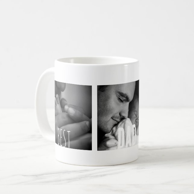 Caneca De Café Foto personalizada do melhor Pai Ever 3 (Frente Esquerda)