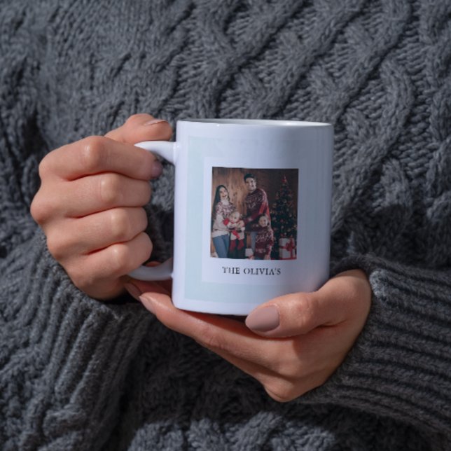 Caneca De Café Foto personalizada do Natal elegante moderno (Modern Elegant Christmas Personalized Photo Coffee Mug)