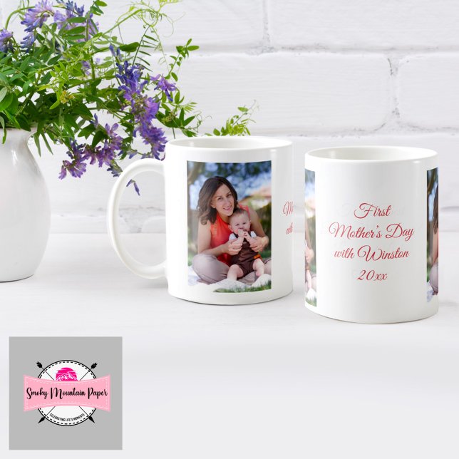 Caneca De Café Foto personalizada do primeiro dia da mãe e Mug de (Criador carregado)