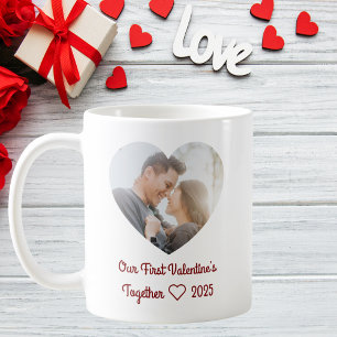 Caneca De Café Foto personalizada do primeiro Dia de os namorados