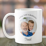 Caneca De Café Foto personalizada do seu vovô<br><div class="desc">Esta caneca do avô na moda diz "Ame seu avô" e é facilmente personalizável com seu nome e foto. Faz um presente especial para um avô especial.</div>