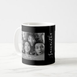 Caneca De Café Foto personalizada dos melhores amigos preto e bra