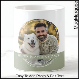 Caneca De Café Foto personalizada e mensagem branca e memória C22