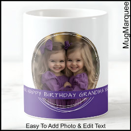 Caneca De Café Foto personalizada e mensagem branca e memória rox