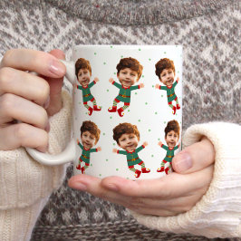 Caneca De Café Foto Personalizada Enfrentando Feliz Natal Filha