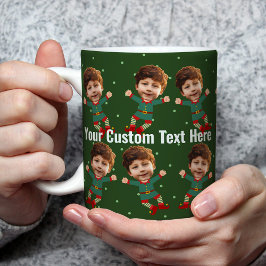 Caneca De Café Foto Personalizada Enfrentando Feliz Natal Filha