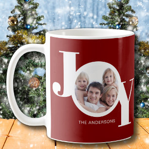 Caneca De Café Foto personalizada Joy Burgundy