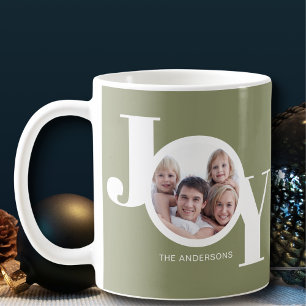 Caneca De Café Foto personalizada: Joy Sage Green