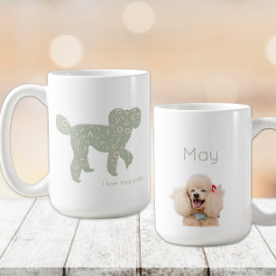 Caneca De Café Foto Personalizada Mãe de Cachorro Poodle Nome Ver