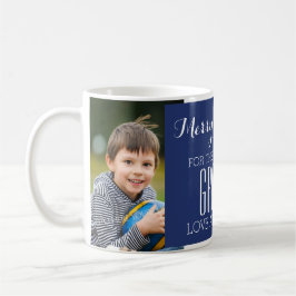 Caneca De Café Foto personalizada - Melhor vovô de Natal Azul