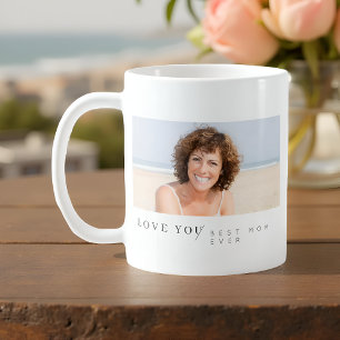 Caneca De Café Foto personalizada minimalista da melhor mãe do m