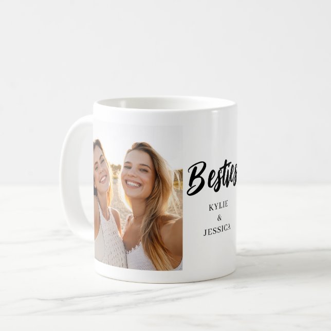 Caneca De Café Foto personalizada para Besties (Frente Esquerda)