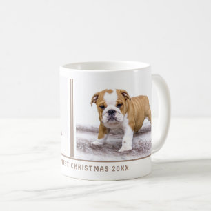 Caneca De Café Foto Personalizada Pet de Natal Primeiro Puppy