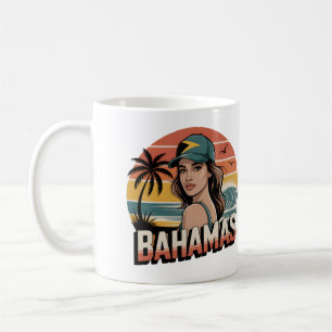 Caneca De Café Foto Personalizada Retro Bahamas Praia Tropical