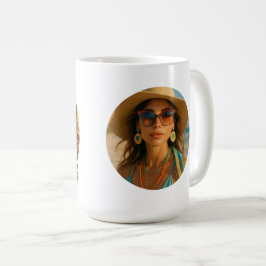 Caneca De Café Foto Personalizada Retro Bahamas Praia Tropical   