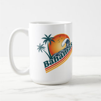 Caneca De Café Foto Personalizada Retro Bahamas Praia Tropical