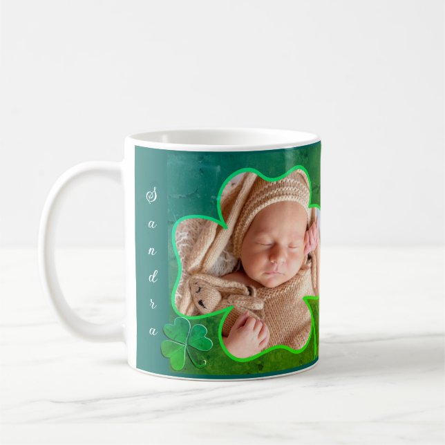 Caneca De Café Foto personalizada Rua verde de Patrick. (Esquerda)