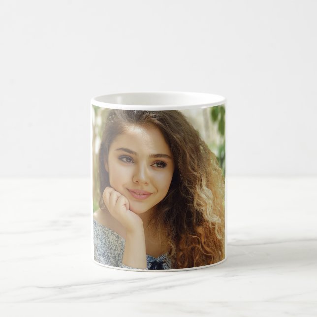 Caneca De Café Foto Personalizada Simples e Chic (Centro)