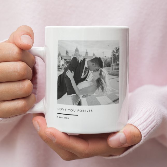 Caneca De Café Foto Personalizada – Te Amo Para Sempre (Criador carregado)