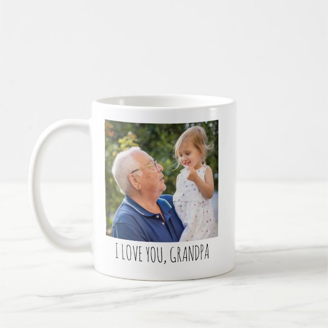 Caneca De Café Foto Personalizada Texto Personalizado Vovô Imagem (Esquerda)