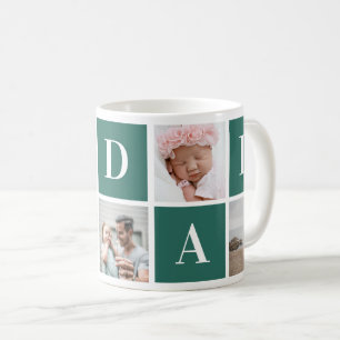 Caneca De Café Foto Personalizada Verde Moderna Eu Adoro Pai Mug
