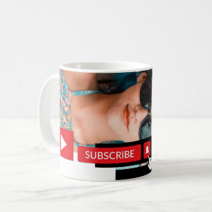 Caneca De Café Foto Personalizada, Youtube - Publicidade Vlogger