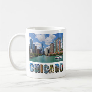 Caneca De Café Foto por Viagem do Rio Chicago Illinois Skyline