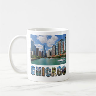 Caneca De Café Foto por Viagem do Rio Chicago Illinois Skyline