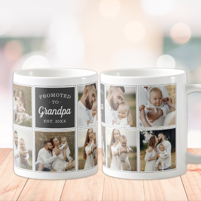 Caneca De Café Foto promovida ao vovô personalizado 9 (Criador carregado)