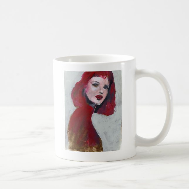 Caneca De Café Foto Retrato - Vermelho (Direita)