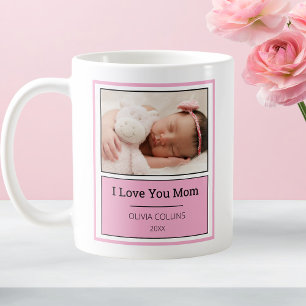 Caneca De Café Foto rosa moderno - Dia de as mães personalizado B