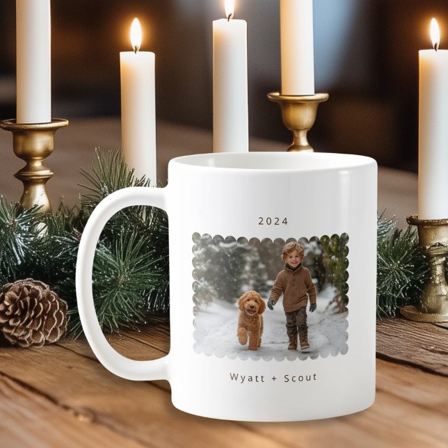 Caneca De Café Foto Simples e Mínima Personalizada (Shown on a Classic Mug)