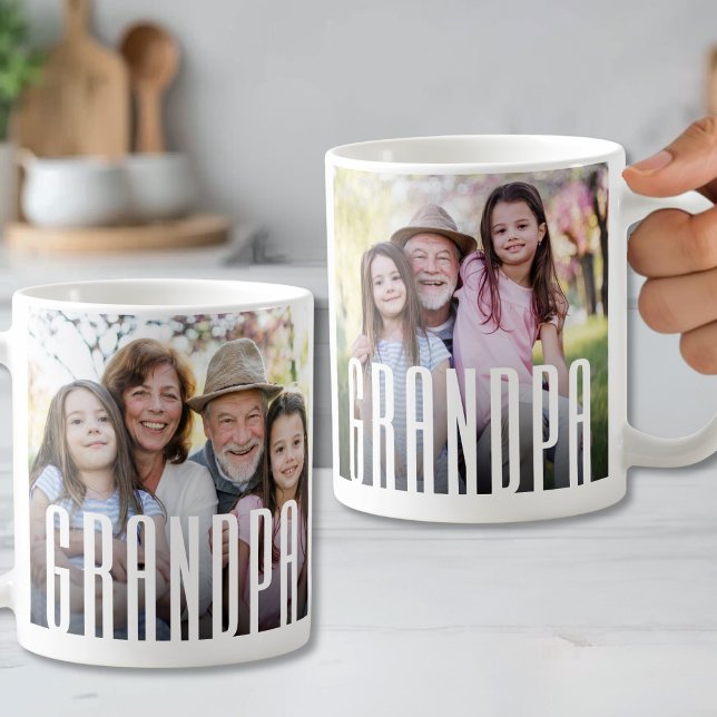 Caneca De Café Foto Simples Moderna do Avô (Simple Modern Grandpa Photo Coffee Mug )