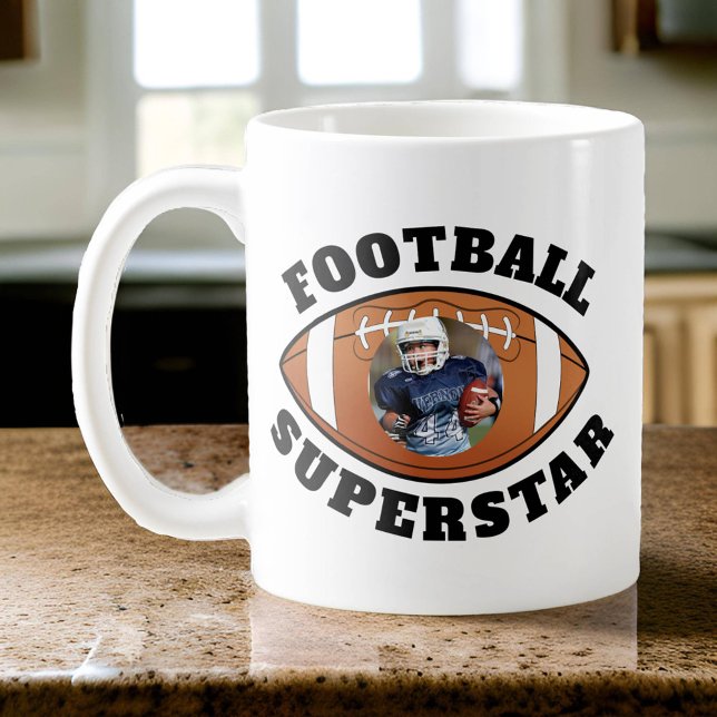 Caneca De Café Foto Superestrela de Futebol (Photo Football Superstar Mug)
